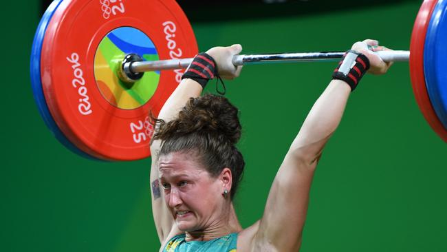 Australia's Tia-Clair Toomey in the 58kg weightlifting event.