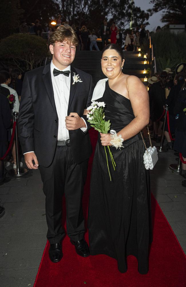 Zara Bowe and partner Baxter Bethelsen arrive at The Glennie School formal at Picnic Point, Thursday, September 12, 2024. Picture: Kevin Farmer