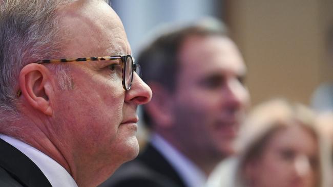 Anthony Albanese, bombarded with early election questions in the wake of the budget, is sticking to his line that he’s only interested in a 2025 election. Picture: NCA NewsWire/Martin Ollman