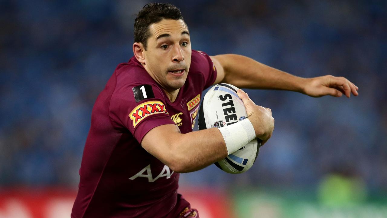 SYDNEY, AUSTRALIA - JUNE 18: Billy Slater of the Maroons runs the ball during game two of the State of Origin series between the New South Wales Blues and the Queensland Maroons at ANZ Stadium on June 18, 2014 in Sydney, Australia. (Photo by Matt King/Getty Images)