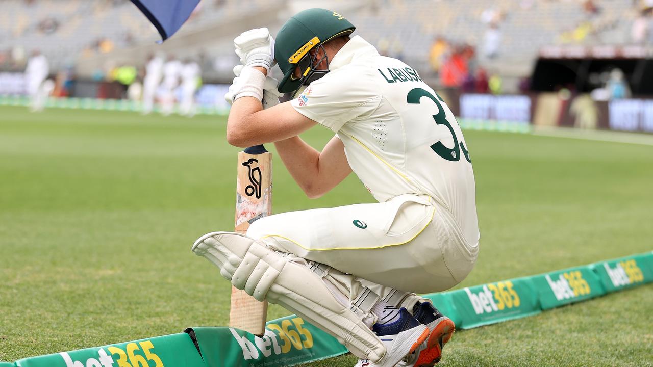 Marnus Labuschagne pauses before heading out to bat. Picture: Cameron Spencer/Getty Images