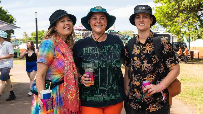 Zara Bevins, Katelan Gulyas and Victoria Neuman at BASSINTHEGRASS 2023. Picture: Pema Tamang Pakhrin