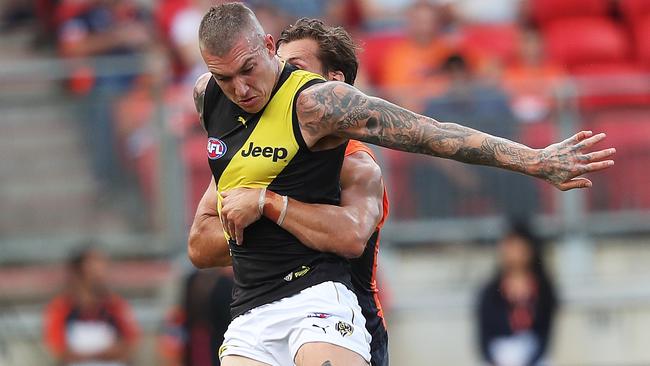 Dustin Martin had a dirty day against GWS. Picture: Phil Hillyard