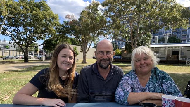 Maree Sterling, Darren Sterling and Anne Sterling in Tweed Heads at Jack Evans Harbour discussed why they are hesitant to get the Covid-19 vaccine.