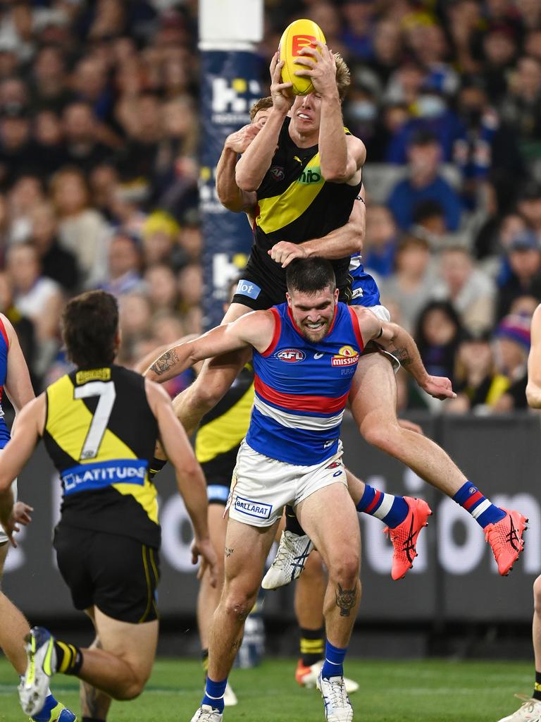 Tom Lynch booted four goals for the Tigers on Saturday night. Picture: Quinn Rooney/Getty Images