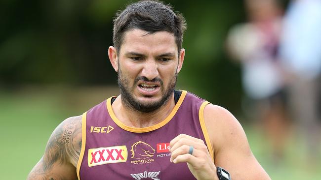 Matt Gillett is on a modified training program as he works back from a shoulder reconstruction. Picture: AAP