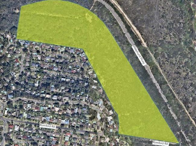 The proposed are the Frenchs Forest cycling and walking track.