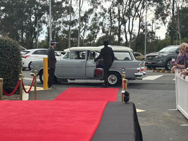 The students of Urangan State High School arriving at their formal.