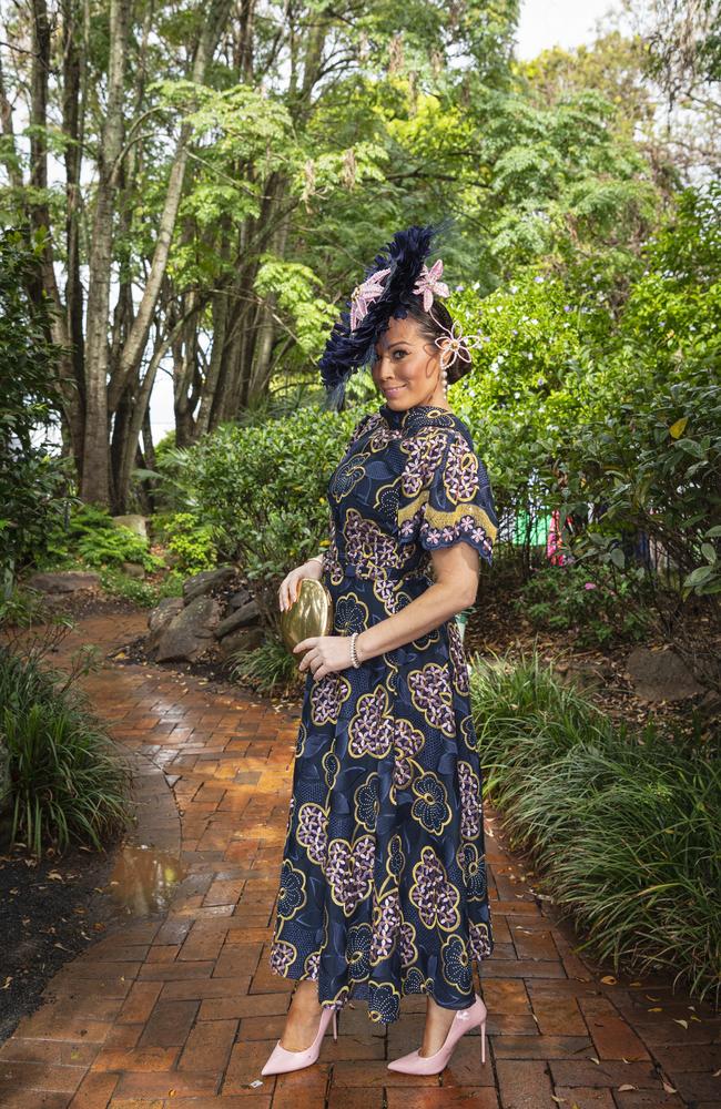 Fashions on the Field winner Nadine Dimitrioski at Weetwood raceday at Clifford Park, Saturday, September 28, 2024. Picture: Kevin Farmer