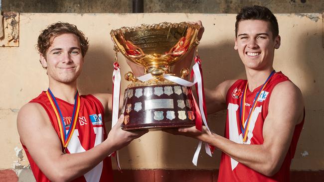 Boyd Woodcock and Connor Rozee are off to AFL club Port Adelaide together after being drafted last week. Picture: Matt Loxton.