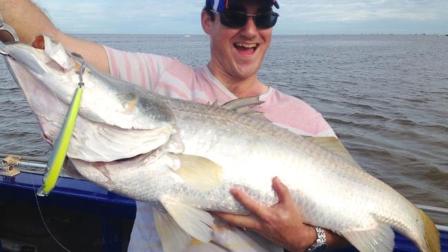 Oliver Lake fished Shady Camp with Justin Jones of Obsession and caught a ripper 105cm barra on the new Bomber Longshot