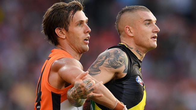 Matt de Boer has become the Giants’ unsung midfield hero, shutting down the likes of Dustin Martin. Picture: AAP