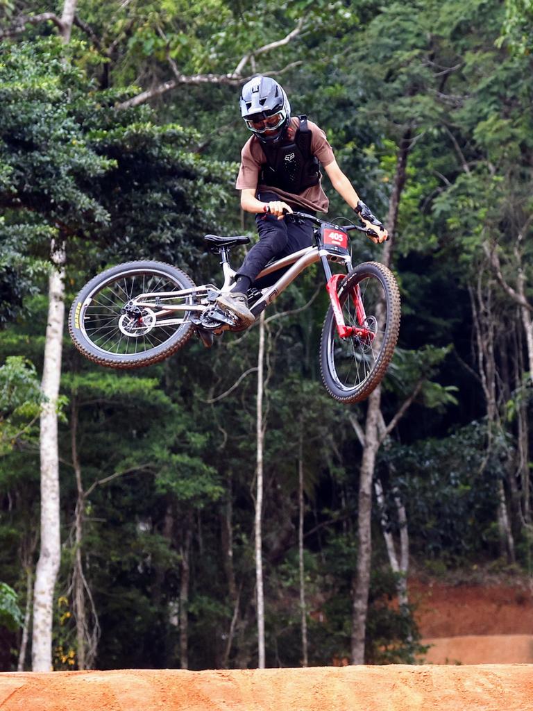 Zach Ford competes in the National Whipoff Championshipon Day One of Crankworx Cairns. Picture: Brendan Radke