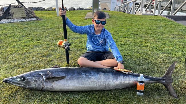 Kai Ziebell, 9, has grown up fishing with his family who are keen hobby fishers and divers.