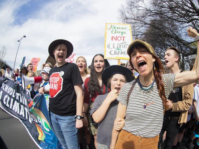 Climate strike rally in Hobart. Picture: RICHARD JUPE