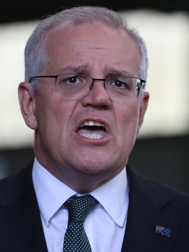 Mr Morrison has not hesitated to cut off or speak over journalists. Picture: Jason Edwards