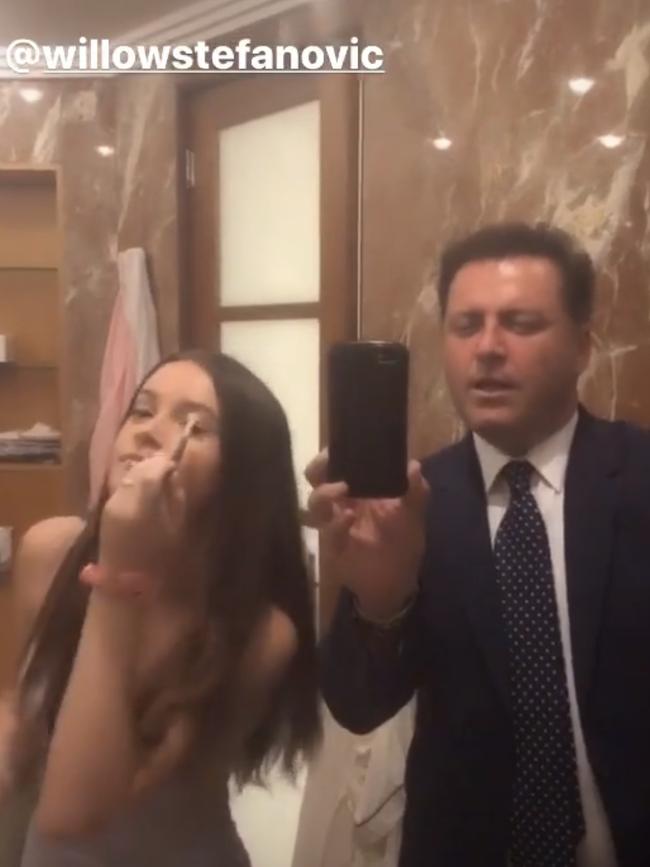 Karl Stefanovic does “flip the switch” social media challenge with his daughter. Source: Instagram