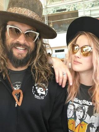 Jason Momoa and Amber Heard on the Gold Coast.  Picture:  Instagram