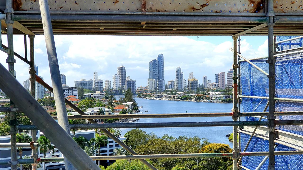 Views over the Gold Coast from the new HOTA Gallery, which is still under construction. Picture: Luke Mortimer