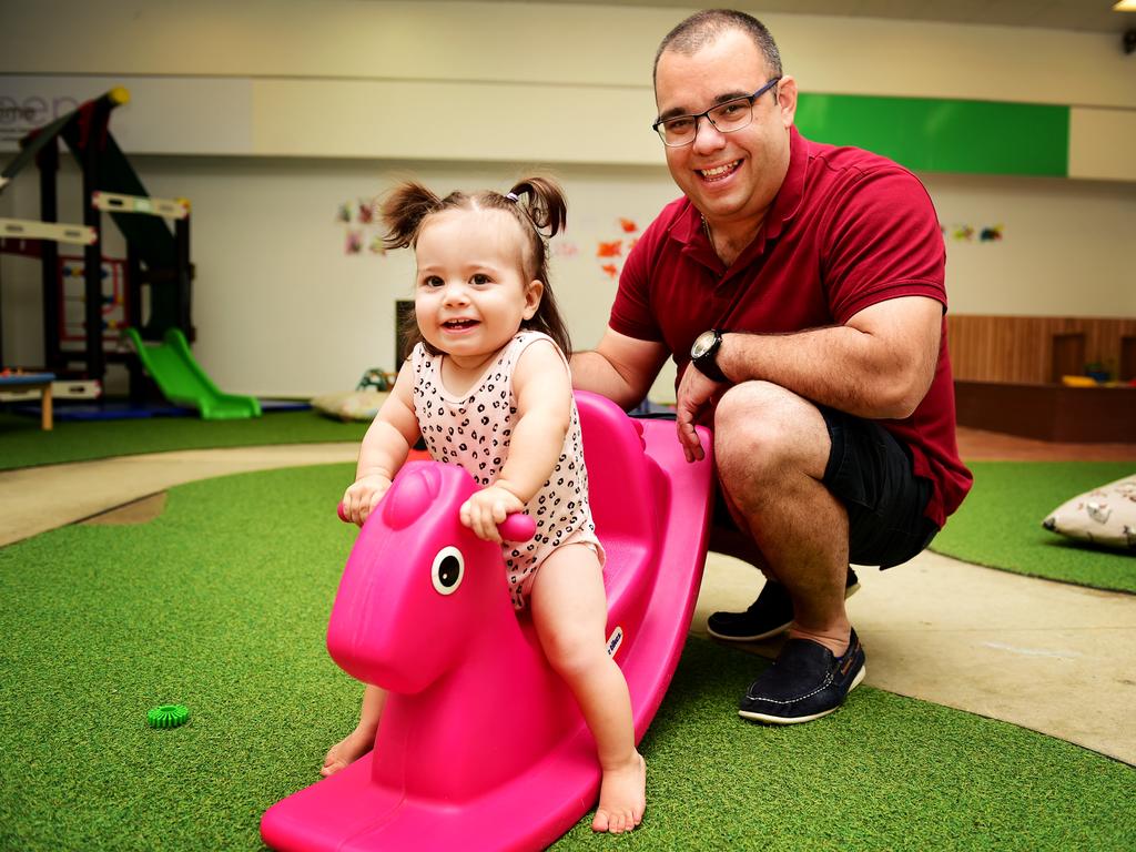 Daniel Harper with his daughter Olivia. Picture: Alix Sweeney