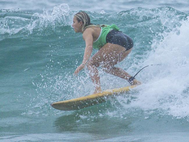 Early Saturday heats of The Burleigh Heads Boardriders Single Fin Festival. Picture: Glenn Campbell