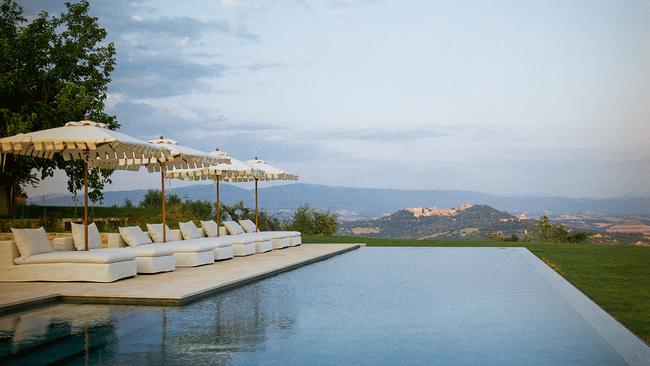 A new infinity pool with views to the charming township of Todi. Picture: James Nelson