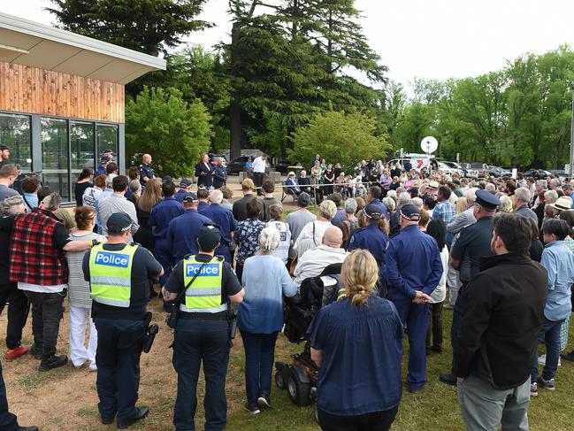 There were hundreds of people at the vigil at Victoria Park, Daylesford. Picture: Josie Hayden