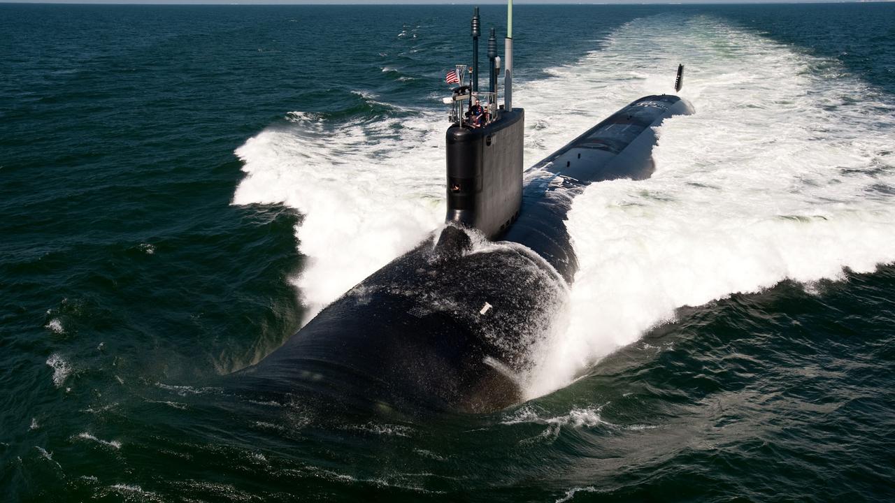 The Virginia-class attack submarine USS California during sea trials. Picture: US Navy