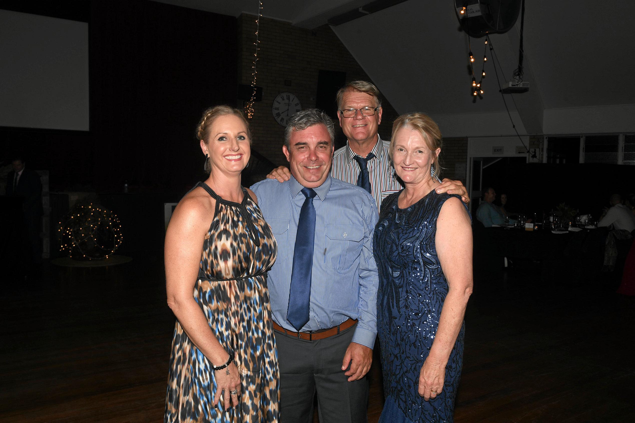 Gympie Show Ball - Kirsty Grattidge, Troy Grattidge, Ian Frampton and Debbie Frampton. Picture: Troy Jegers