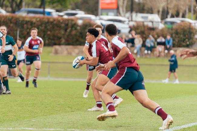 Pierre Poluleuligaga. Action from the round two game between the Reds and Brumbies. Picture courtesy of ACT Brumbies Media.