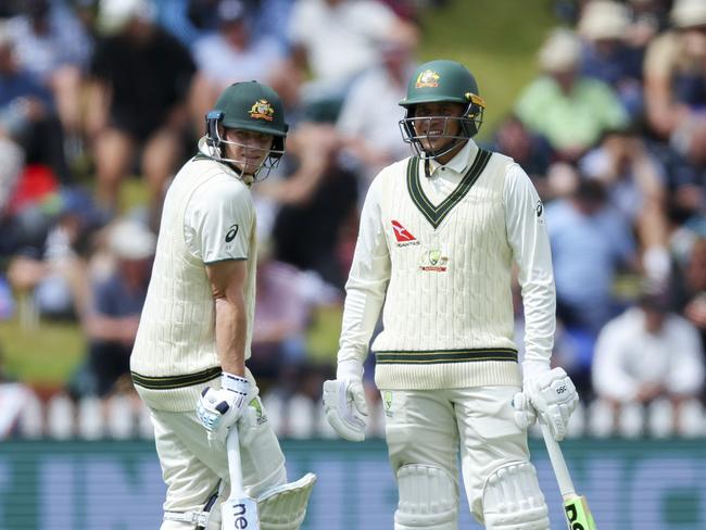 Steve Smith and Usman Khawaja will look to kickstart Australia’s chase. Picture: Getty