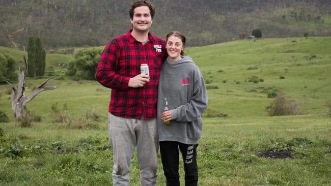 Lachlan with fiance Georgia. Picture: GoFundMe