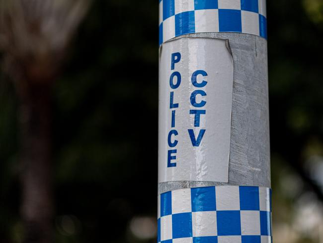 Generic imagery of Darwin City. Police CCTV signage in Darwin City.Picture: Che Chorley