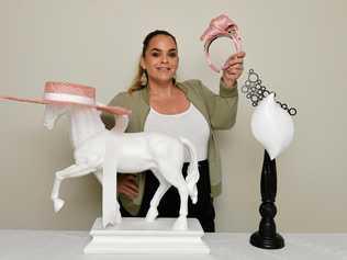 HATS OFF: Milliner Danica Erard with some of her creations, which will be available at David Jones from August. Picture: Stuart Quinn