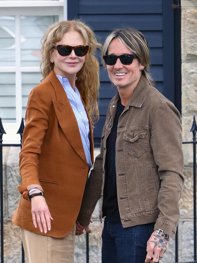 Nicole Kidman and Keith Urban are pictured visiting Nicole's mum in Sydney. Picture: Matrix