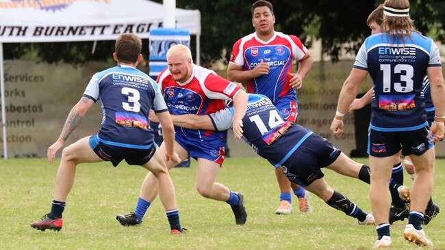 03/05/2023 - The Burnett Brahmans defeated the Central Highlands in the Plate Final at the 47th Battalion Carnival in Emerald. Picture: Queensland Rugby League