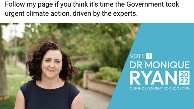 Dr Monique Ryan, an independent candidate for Kooyong in the 2022 federal election, is investing heavily in Facebook ads.