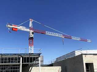 TAKEN DOWN: The tower crane on the Roma Hospital site has been removed, in a major milestone of construction. Picture: Amanda Campbell