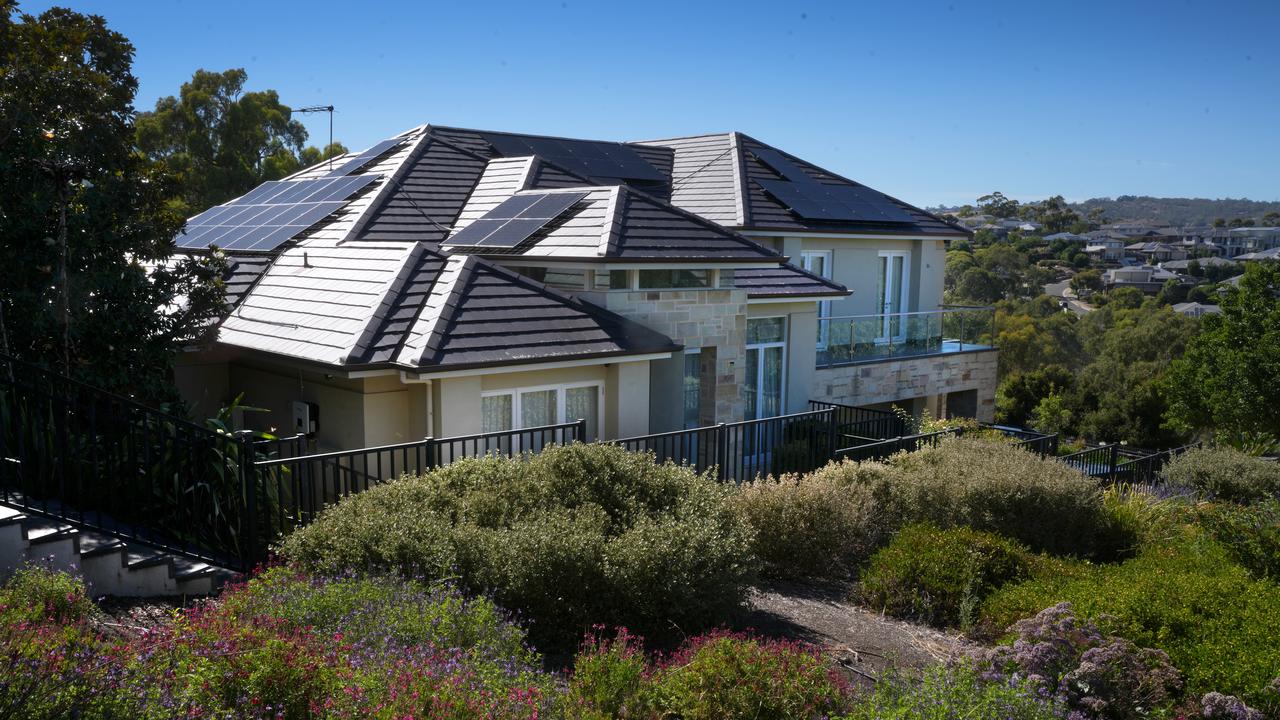 The house has three storeys overlooking the Sturt Gorge. Picture: Dean Martin