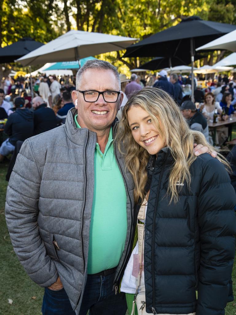 Robbie Hawkswell and daughter Jess Hawkswell at the Festival of Food and Wine, Carnival of Flowers 2022, Saturday, September 10, 2022. Picture: Kevin Farmer
