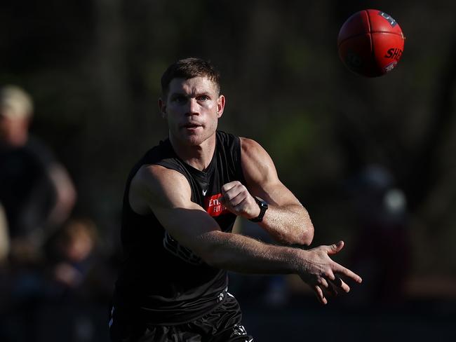 MELBOURNE, AUSTRALIA - September 15, 2023. AFL.   Taylor Adams of the Magpies during Collingwood training session at Olympic Park.   Photo by Michael Klein.