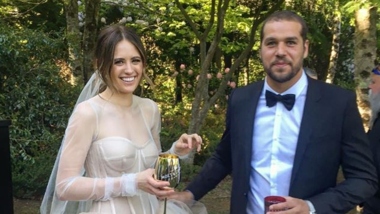 Jesinta and Buddy Franklin at their 2016 wedding. Picture: Supplied