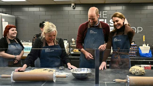 Prince William and Kate Middleton having a giggle. Picture: Getty Images