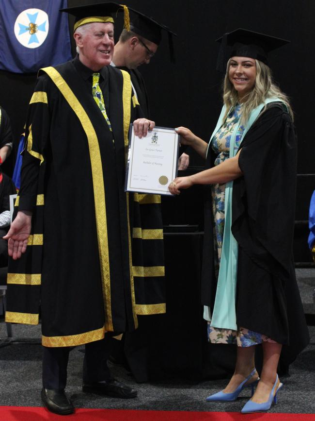 Zoe Turner graduated with a Bachelor of Nursing at the CQUniversity graduation ceremony in Bundaberg on December 14, 2023.