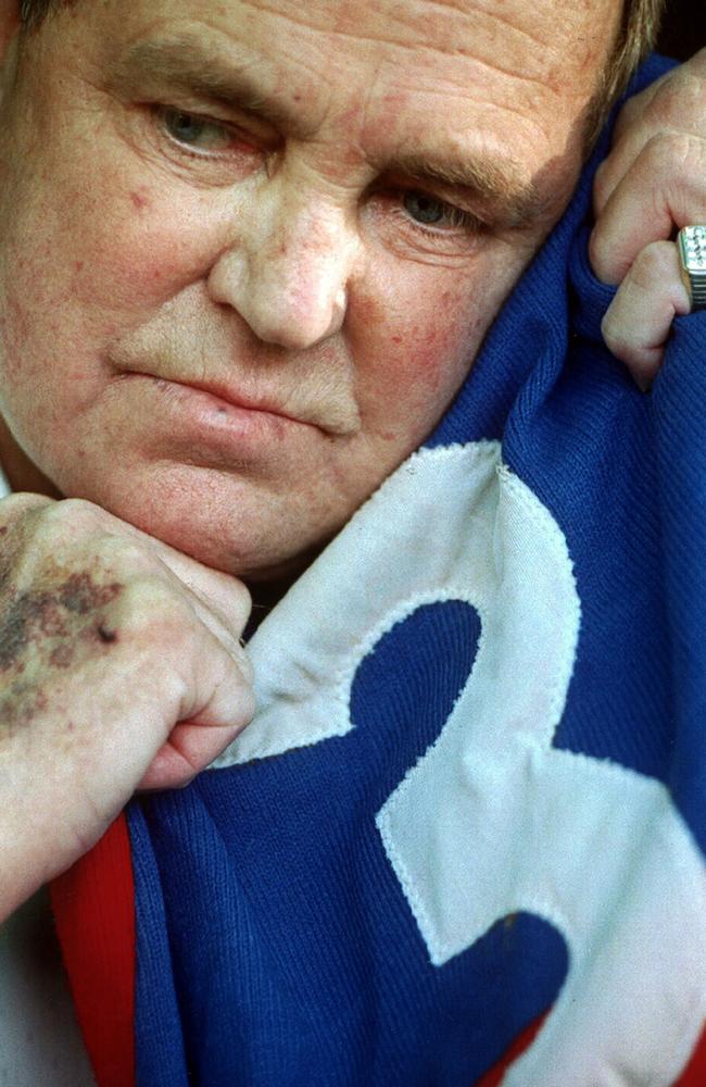 Ted Whitten with his Number 3 Footscray jumper before he died in 1995.