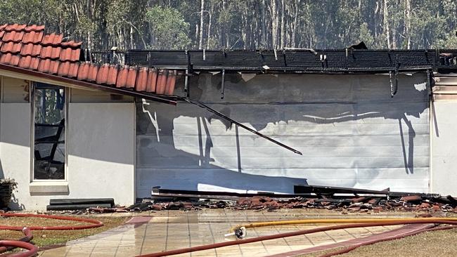 A house has been completely destroyed following a house fire. Photo: Natalie Wynne.