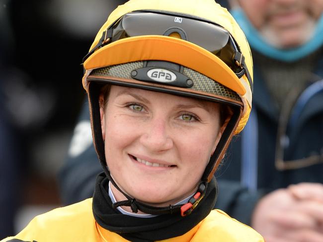 Jamie Kah after winning the VRC Member Ben Edney Trophy at Flemington Racecourse on June 05, 2021 in Flemington, Australia. (Ross Holburt/Racing Photos via Getty Images)