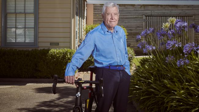 Property developer Max Beck with his Colnago road bike at his Sorrento home. Picture: Josh Robenstone