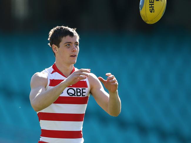 Josh Dunkley, son of former Sydney star Andrew Dunkley, at Swans training. Picture. Phil Hillyard