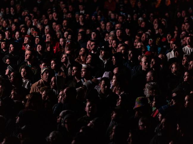 People gather at the Shrine of Remembrance during Anzac Day Dawn Service in Melbourne. Picture: Diego Fedele/Getty Images